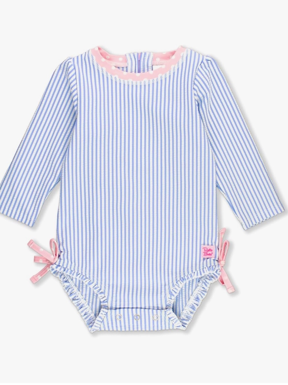 RuffleButts Baby-Girls Seersucker Long Sleeve Rash Guard